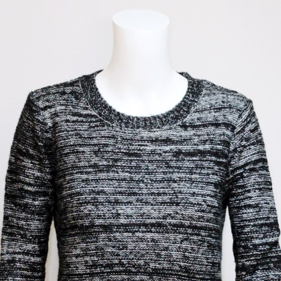 Aqua Bloomingdale's Asymmetrical Hem Sweater Black White Small - Picture 2 of 7